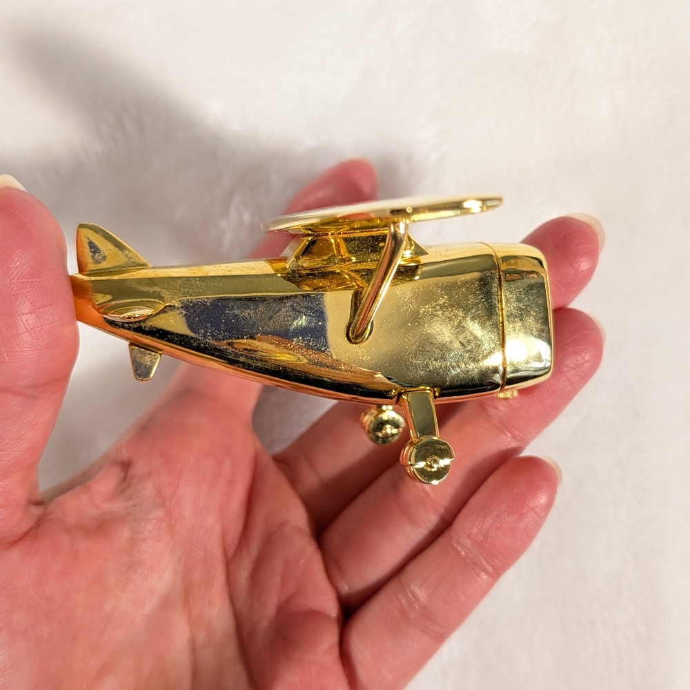 Timex Gold Plane Mini Clock Decor (Untested) - Picture 6 of 12